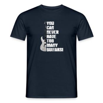 too many guitars - cool outfit for musicians - Men's T-Shirt - navy - Front - AI Model Male 178 light (178cm)