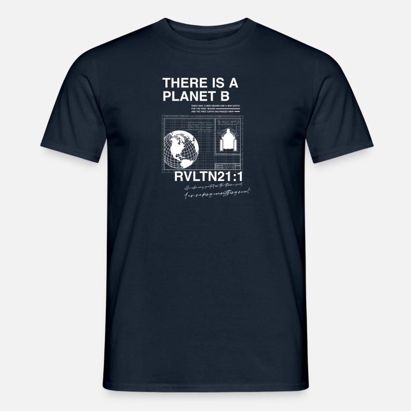 Planet B white - Männer T-Shirt - Navy