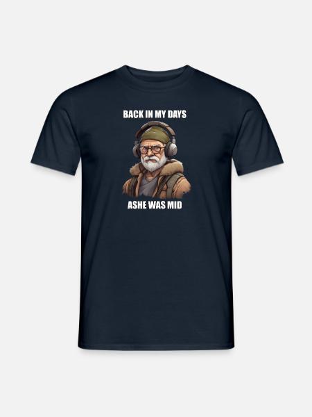 Grumpy Gamer Grandpa Ashe Mid - Männer T-Shirt - Navy
