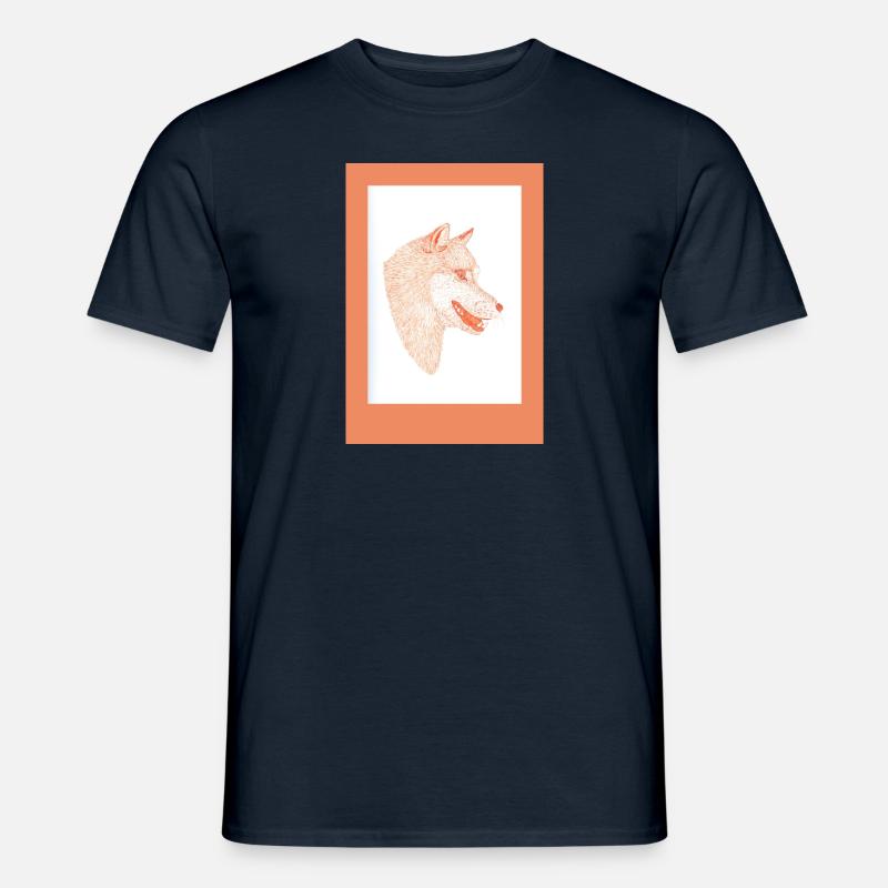 230815 Wolf 4 - Männer T-Shirt - Navy