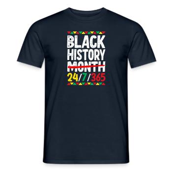 Black History Month 24/7/365 - Men's T-Shirt - navy - Front - AI Model Male 178 light (178cm)