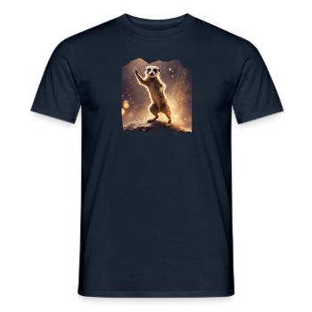 Tanzendes Erdmännchen in Glitzer - Männer T-Shirt - Navy - Vorne - AI Model Male 178 light (178cm)