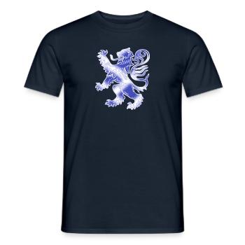Scottish Lion Rampant and Saltire Flag - Men's T-Shirt - navy - Front - AI Model Male 178 light (178cm)