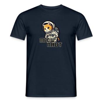 Meownaut astronaut cat for cat daddy - Men's T-Shirt - navy - Front - AI Model Male 178 light (178cm)