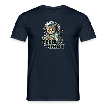 Meownaut astronaut cat for cat daddy - Men's T-Shirt - navy - Front - AI Model Male 178 light (178cm)