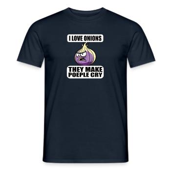 Ich Liebe Zwiebeln, Sie Bringen Die Leute zum - Männer T-Shirt - Navy - Vorne - AI Model Male 178 light (178cm)