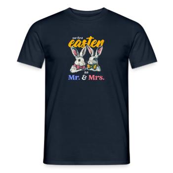 Our First Easter As Mr And Mrs Matching Couple - Men's T-Shirt - navy - Front - AI Model Male 178 light (178cm)