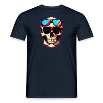 Skull and sunglasses - Men's T-Shirt - navy - Front - AI Model Male 178 light (178cm)