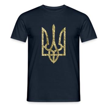 Ukraine Dreizack Symbol - Männer T-Shirt - Navy - Vorne - AI Model Male 178 light (178cm)