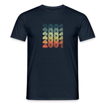 Year: 2001 - Men's T-Shirt - navy - Front - AI Model Male 178 light (178cm)