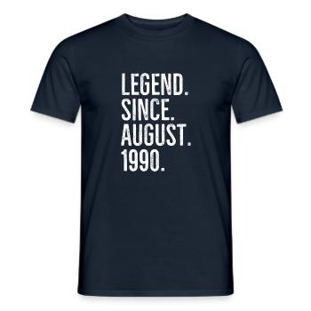 Legende seit August 1990 - Männer T-Shirt - Navy - Vorne - AI Model Male 178 light (178cm)