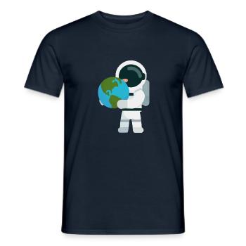 Astronaut mit Erdkugel Geschenk für Astronauten - Männer T-Shirt - Navy - Vorne - AI Model Male 178 light (178cm)