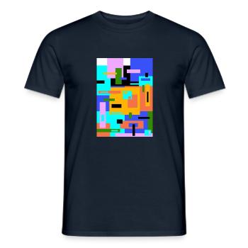 Abstract Painting - Men's T-Shirt - navy - Front - AI Model Male 178 light (178cm)