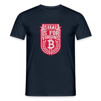 crypto is for virgins - Men's T-Shirt - navy - Front - AI Model Male 178 light (178cm)