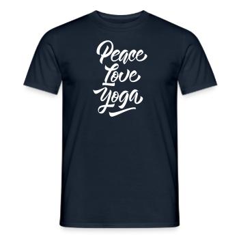 Peace Love Yoga - Männer T-Shirt - Navy - Vorne - AI Model Male 178 light (178cm)