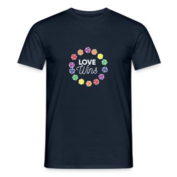 Pen and paper love wins gay pride - Men's T-Shirt - navy - Front - AI Model Male 178 light (178cm)