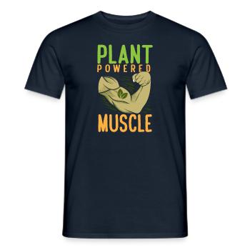 Plant Powered Muscle Vegan Bodybuilder Vegetarian - Männer T-Shirt - Navy - Vorne - AI Model Male 178 light (178cm)