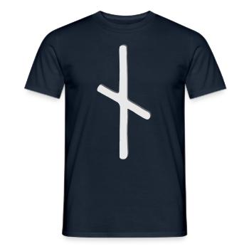 Futhark Runic Alphabet Nautiz - Men's T-Shirt - navy - Front - AI Model Male 178 light (178cm)