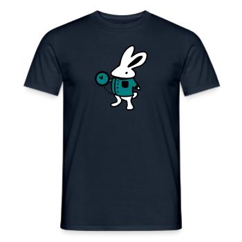 Kaninchen + Uhr - Männer T-Shirt - Navy - Vorne - AI Model Male 178 light (178cm)
