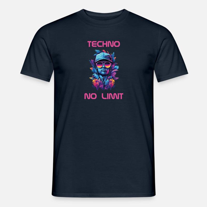 Techno - No Limit - Männer T-Shirt - Navy