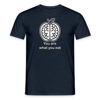 Apple Brain - You are what you eat design - Men's T-Shirt - navy - Front - AI Model Male 178 light (178cm)