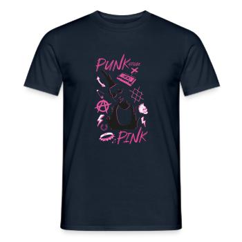 Rosa Punk - Männer T-Shirt - Navy - Vorne - AI Model Male 178 light (178cm)