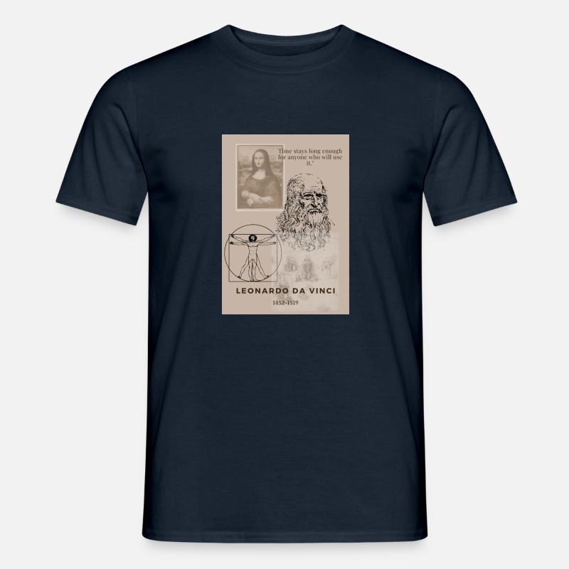 Leonardo Da Vinci - Männer T-Shirt - Navy