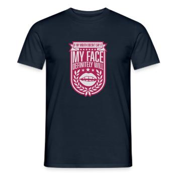 my face definitely will - Männer T-Shirt - Navy - Vorne - AI Model Male 178 light (178cm)