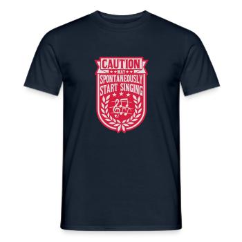 may spontaneously start singing - Men's T-Shirt - navy - Front - AI Model Male 178 light (178cm)