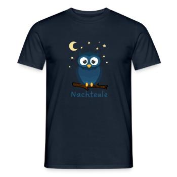 Nachteule Eule Nacht Sterne Mond - Männer T-Shirt - Navy - Vorne - AI Model Male 178 light (178cm)