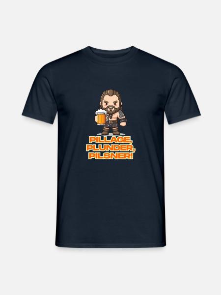 Wikingerbierzeit – Plünderung, Plünderung, Pilsner - Männer T-Shirt - Navy