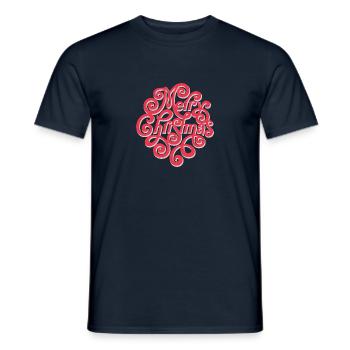 Merry Christmas / Frohe Weihnachten Winter Spruch - Männer T-Shirt - Navy - Vorne - AI Model Male 178 light (178cm)