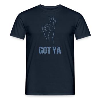 Reingeguckt" Handspiel - Klassischer Got - Männer T-Shirt - Navy - Vorne - AI Model Male 178 light (178cm)