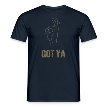 Reingeguckt" Handspiel - Klassischer Got - Männer T-Shirt - Navy - Vorne - AI Model Male 178 light (178cm)