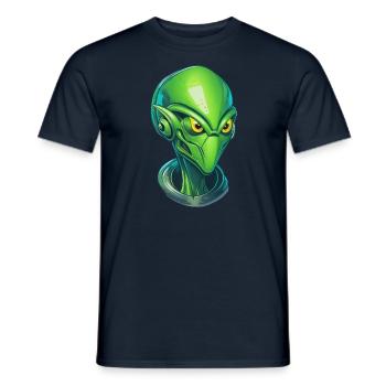 Cool alien cyborg head - Men's T-Shirt - navy - Front - AI Model Male 178 light (178cm)