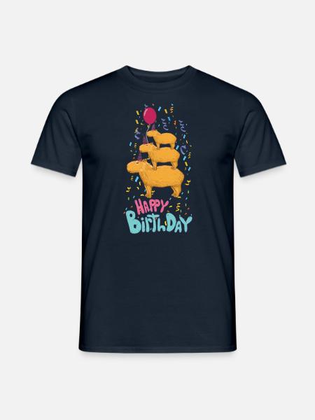 Capybara Birthday - Men's T-Shirt - navy