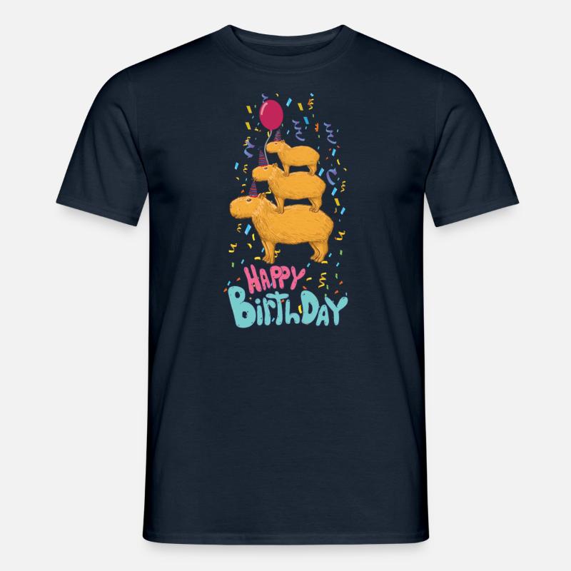 Capybara Birthday - Men's T-Shirt - navy