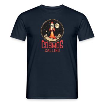 Cosmos Calling - Men's T-Shirt - navy - Front - AI Model Male 178 light (178cm)