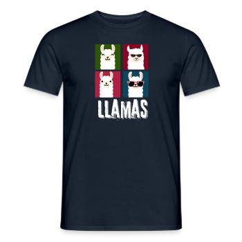 Llamas - Men's T-Shirt - navy - Front - AI Model Male 178 light (178cm)