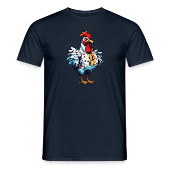 Clown Animal / Cirque / Drôle / Coloré / Spectacle / Coq - T-shirt homme - marine - Devant - AI Model Male 178 light (178cm)