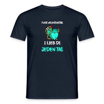 Anti-Valentin Fuck Valentinstag - Männer T-Shirt - Navy - Vorne - AI Model Male 178 light (178cm)