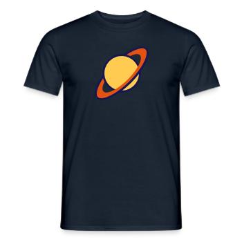 Planet Saturn (Cartoon) - Men's T-Shirt - navy - Front - AI Model Male 178 light (178cm)