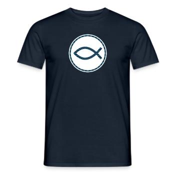 Jesus Christus von Nazareth Glaube Bibel Jesus - Männer T-Shirt - Navy - Vorne - AI Model Male 178 light (178cm)