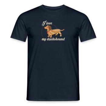 I Love My Dachshound Dachshund Friend - Men's T-Shirt - navy - Front - AI Model Male 178 light (178cm)