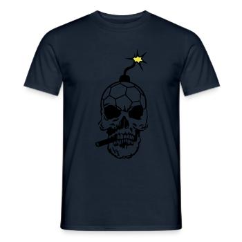 death head skull bomb handball dead head4 - Men's T-Shirt - navy - Front - AI Model Male 178 light (178cm)