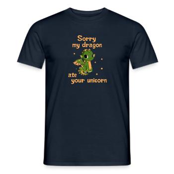 Désolé mon dragon a mangé ta licorne - T-shirt homme - marine - Devant - AI Model Male 178 light (178cm)