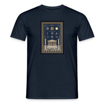 Arbeitstafel Freimaurer, alle wichtigen Symbole - Männer T-Shirt - Navy - Vorne - AI Model Male 178 light (178cm)