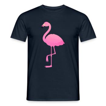 Cute Pink Flamingo Illustration - Men's T-Shirt - navy - Front - AI Model Male 178 light (178cm)