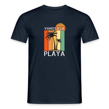 Italo Disco Vamos a la playa T-Shirt - Männer T-Shirt - Navy - Vorne - AI Model Male 178 light (178cm)