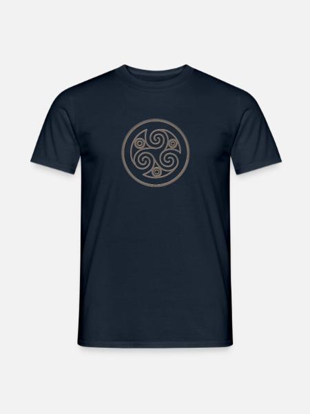 Triskele Celtic spiral brown - Men's T-Shirt - navy